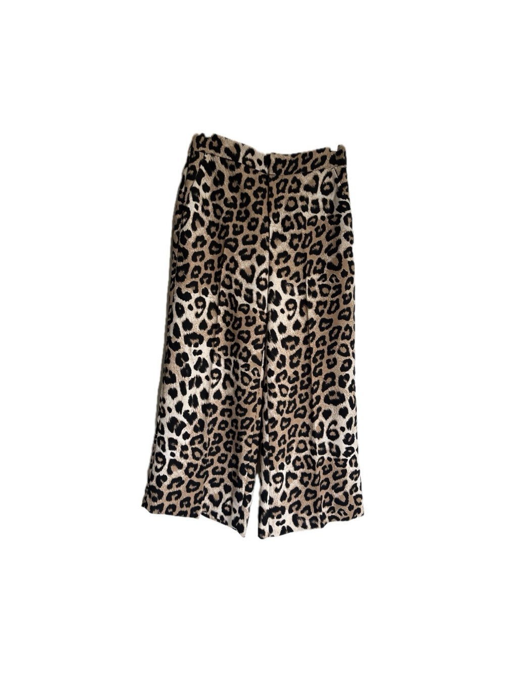 Banana Republic Leopard Print HR High Rise Wide Leg Trousers Pants 8 Petite 8P